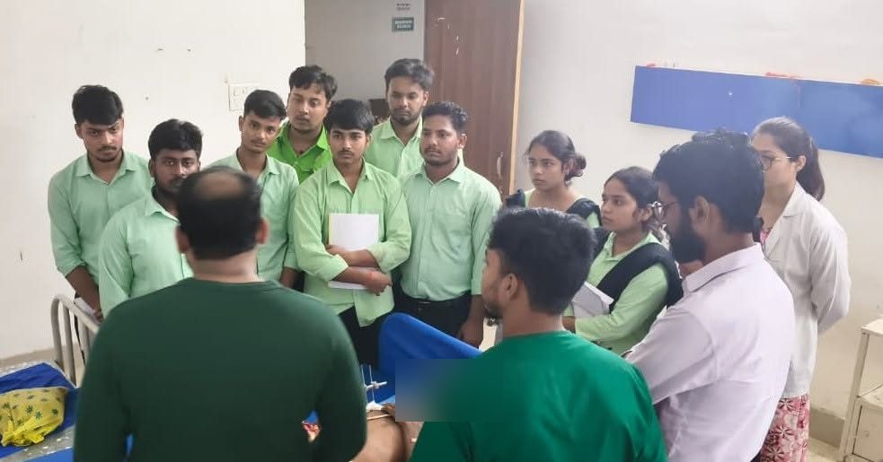 Students observing a patient assessment