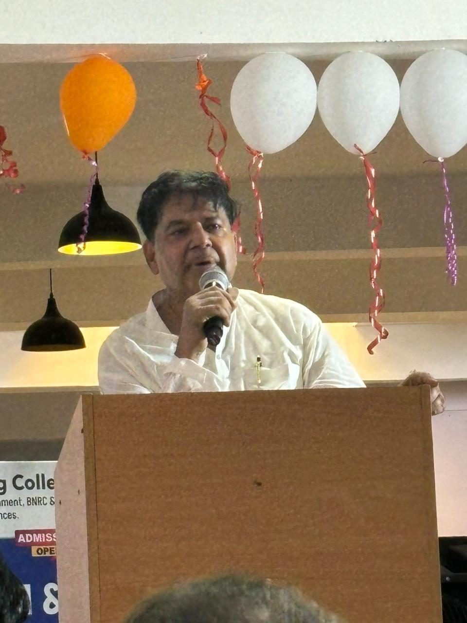 Chairman Anzarul Haque Sahara addressing students and staff