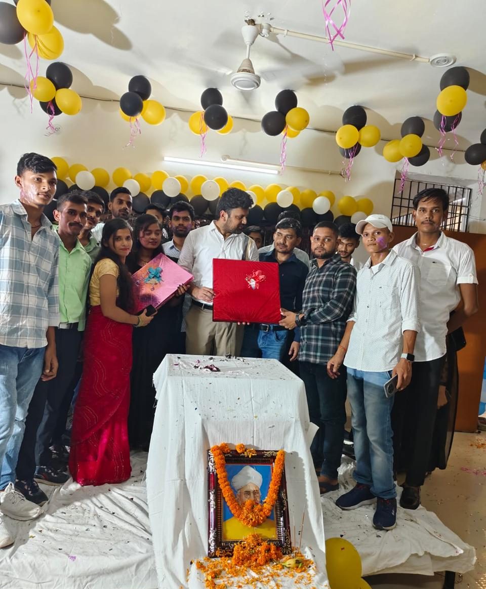 Group photo in the decorated hall
