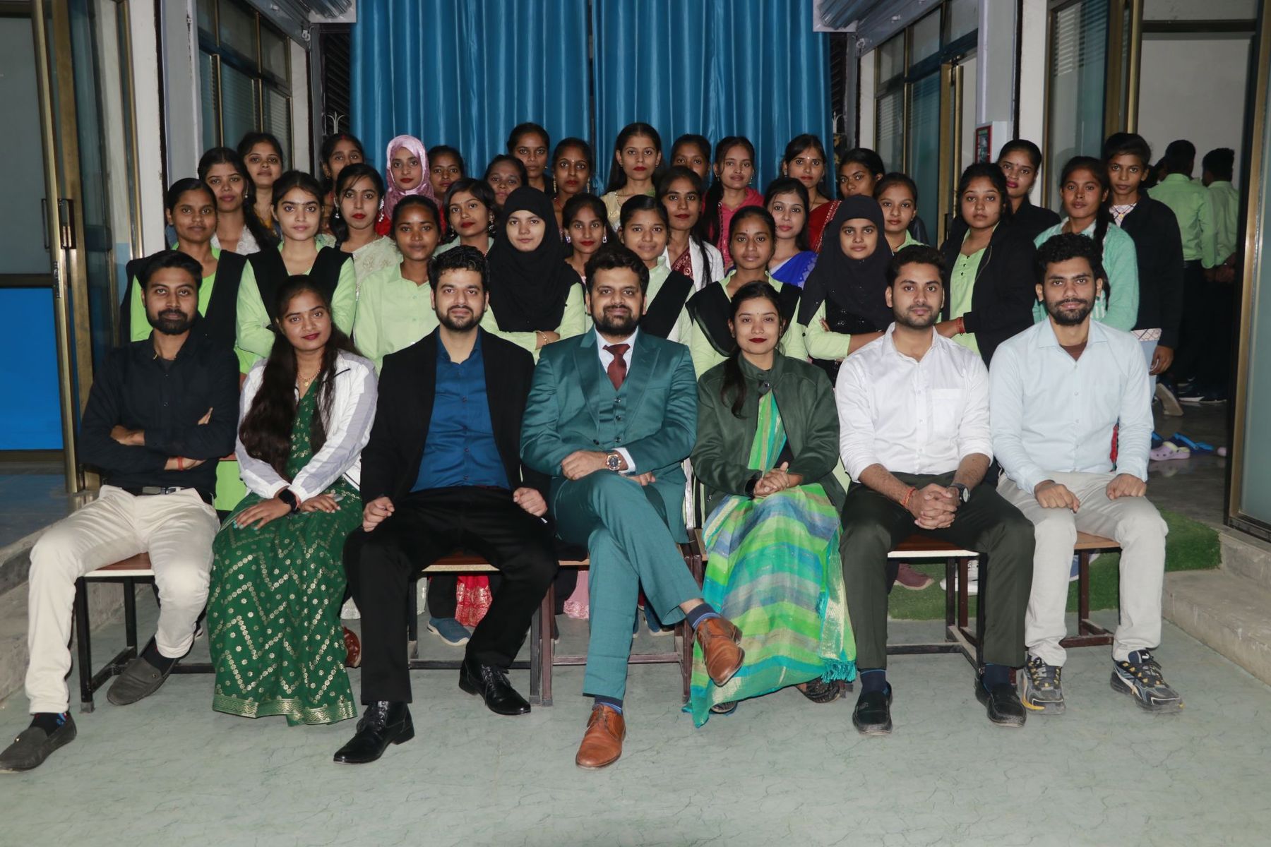 Students and faculty at a college function