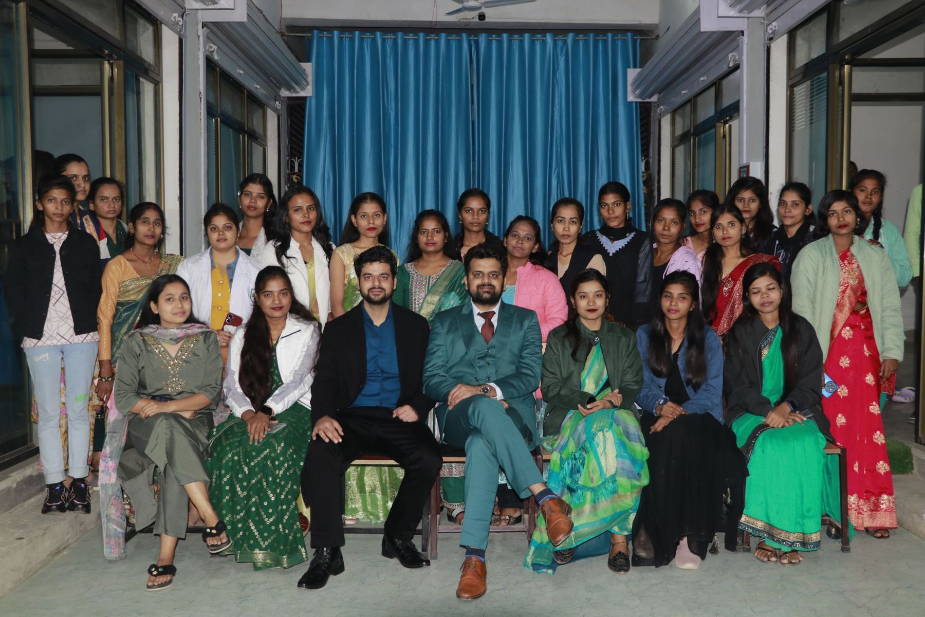Students and faculty at a college function